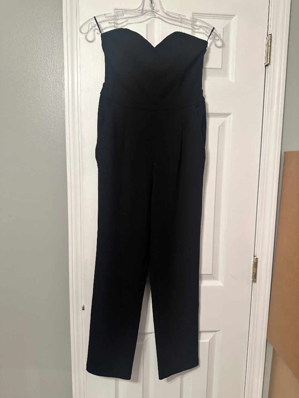 Black sweetheart neck jumpsuit